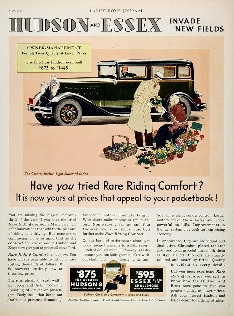 1931 Hudson Auto Advertising
